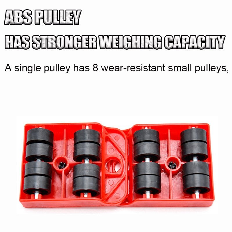 Heavy-Duty Furniture Slider Kit with Lifting Bar and 4 Rolling Pads for Sofas, Tables, Appliances – 440 lb Capacity Moving System for Hardwo