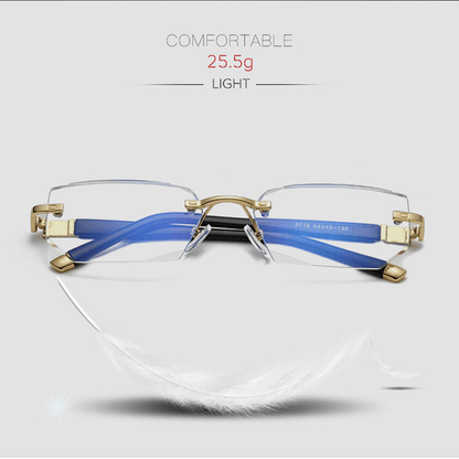 Progressive Reading Glasses with Screen Filter | No-Line Bifocals for Computer Work & Reading | Lightweight Titanium Frame | Anti-Fatigue