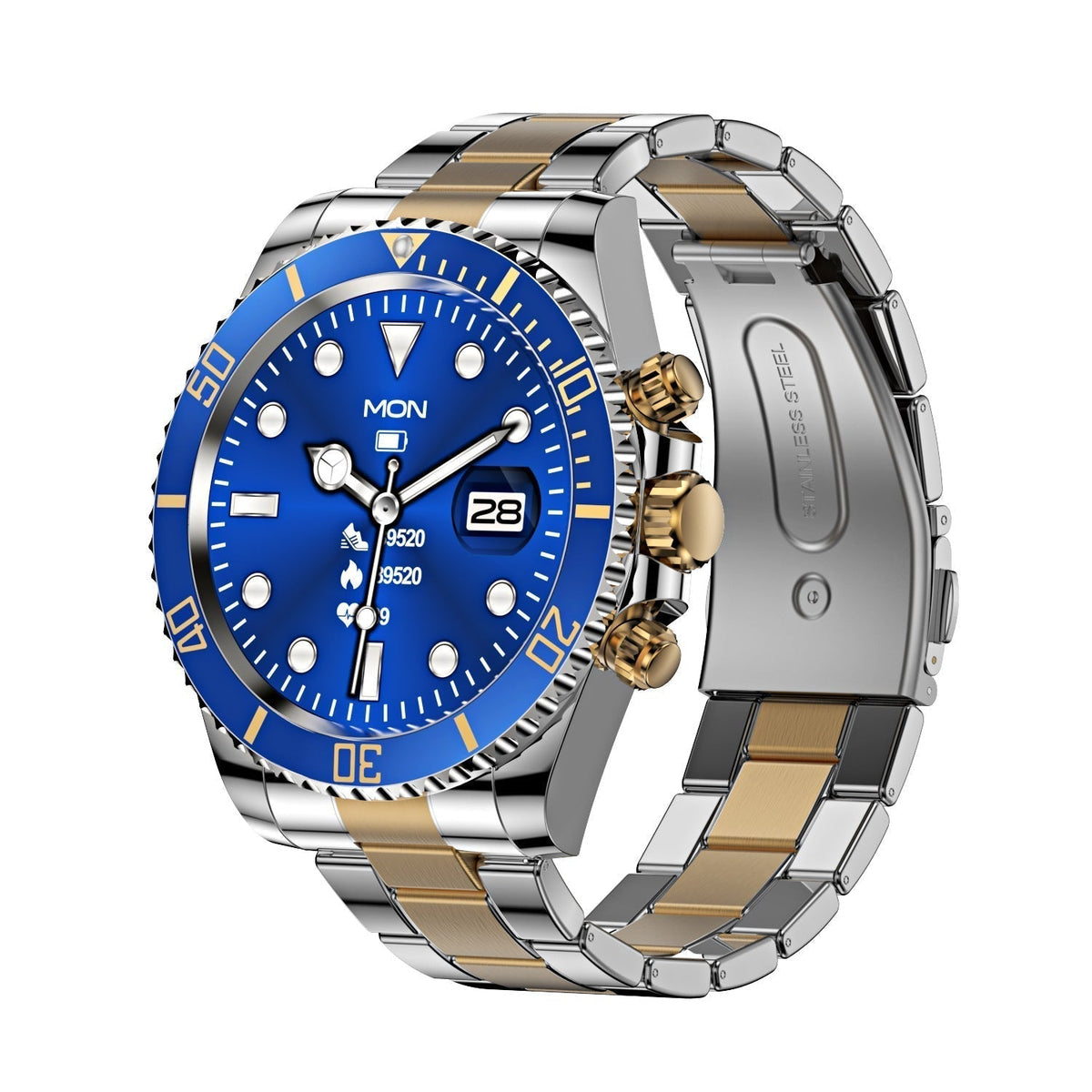 Men's Bluetooth Smartwatch with Heart Rate Monitor & Rotating Bezel for Calls & Fitness Tracking