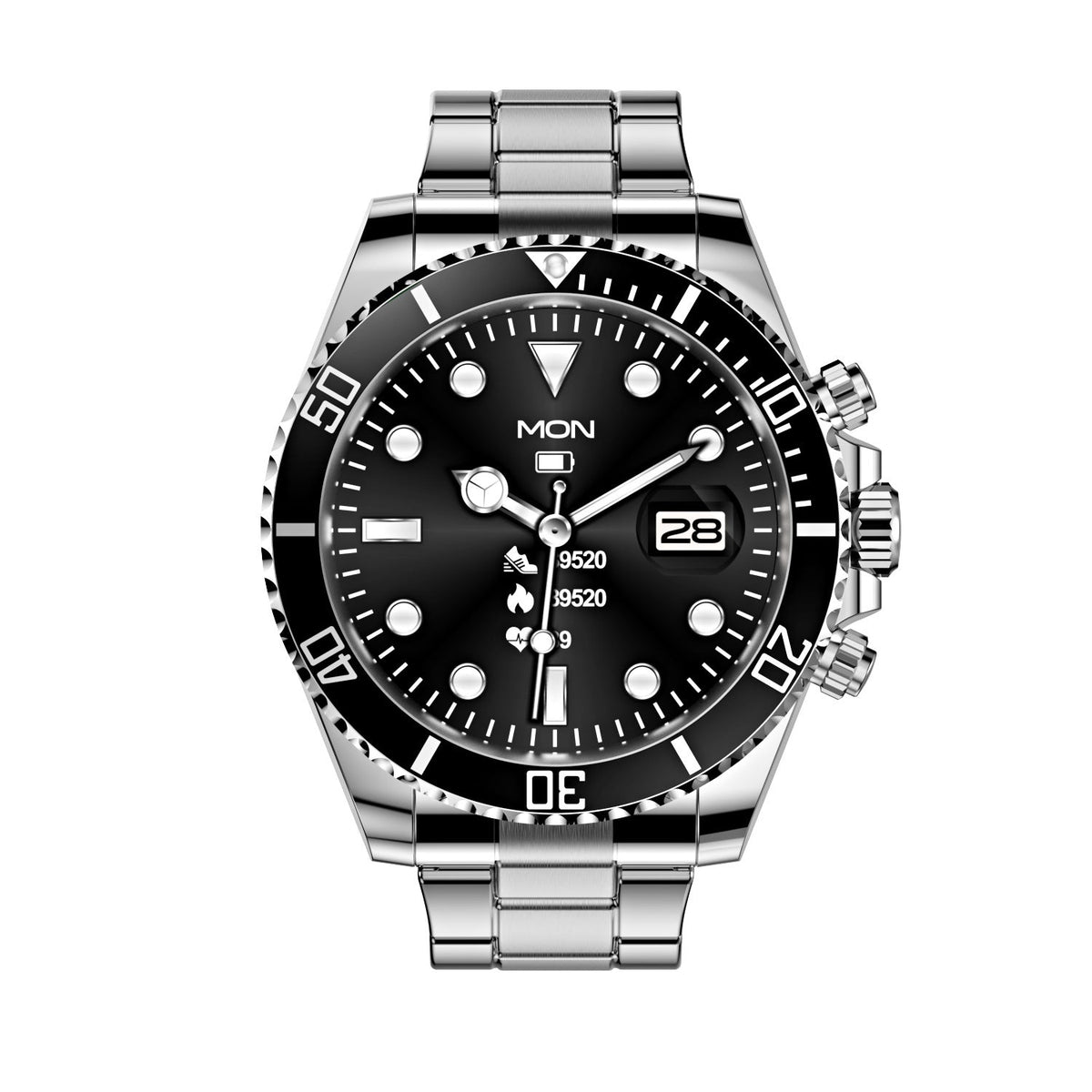 Men's Bluetooth Smartwatch with Heart Rate Monitor & Rotating Bezel for Calls & Fitness Tracking