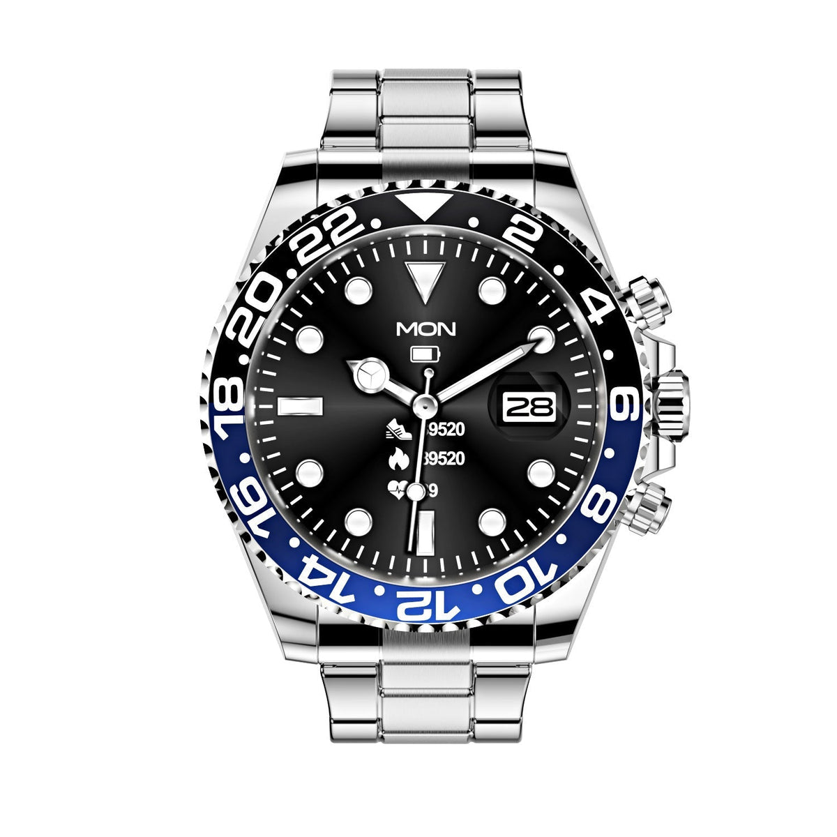 Men's Bluetooth Smartwatch with Heart Rate Monitor & Rotating Bezel for Calls & Fitness Tracking