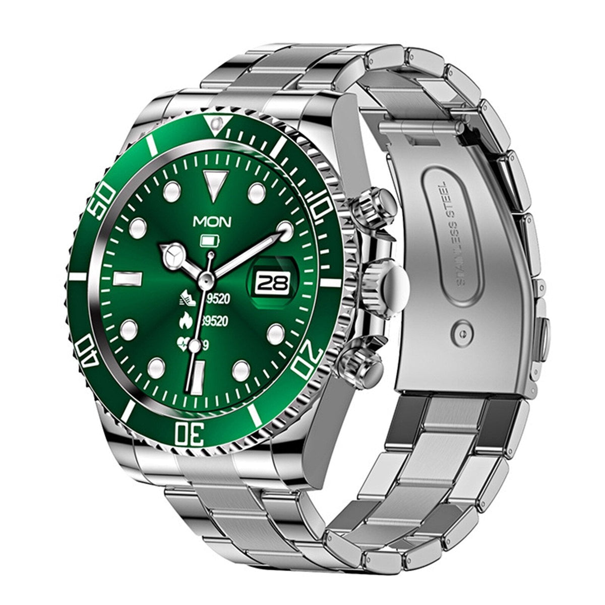 Men's Bluetooth Smartwatch with Heart Rate Monitor & Rotating Bezel for Calls & Fitness Tracking