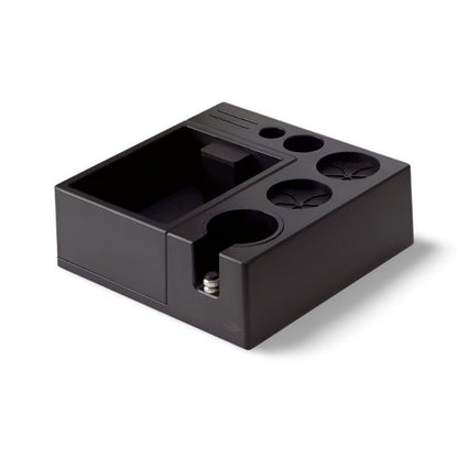 Espresso Tamping Mat with Integrated Knock Box for Home Baristas – Adjustable Portafilter Rest & Grounds Container