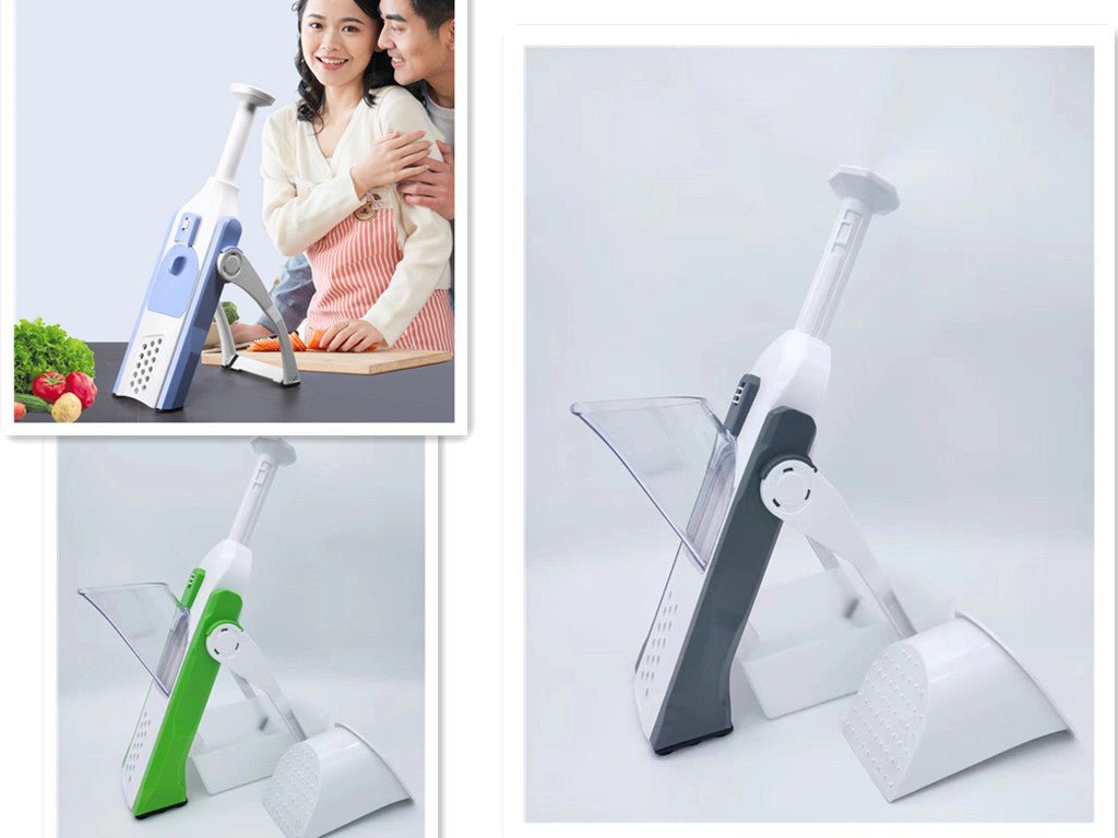 Lever-Action Produce Cutter with Adjustable Blades for Uniform Slicing and Dicing in Seconds | Kitchen Prep Tool for Vegetables, Fruits, Sal