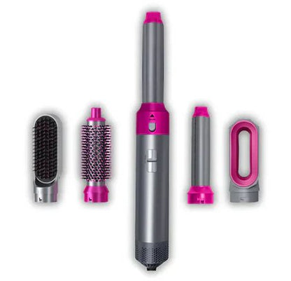 5-in-1 Blow Dryer Brush 1000W Hot Air Styling Tool with Interchangeable Attachments for Curling Volumizing Straightening Women's Hair Dryer