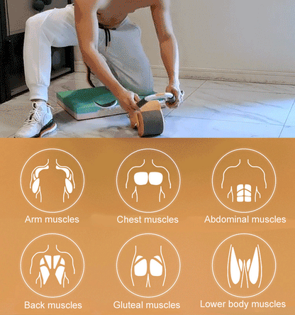 Core Training Roller with Elbow Support Pads for Full-Body Strengthening Exercises at Home Gym Fitness Equipment for Ab Workouts