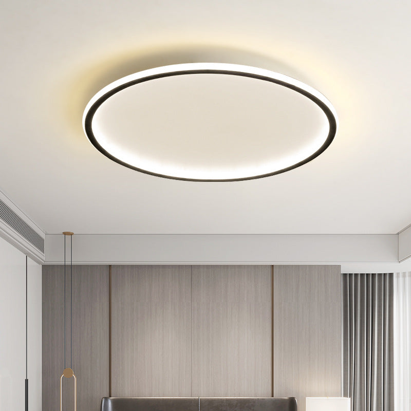 Minimalist Round LED Flush Mount Ceiling Light – Modern Scandinavian Style for Dining Room, Kitchen & Living Room – Aluminum Frame in
