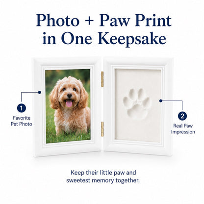 Ortekor Pet Paw Print Frame Kit for Dogs & Cats - DIY Keepsake Photo Frame for Home Display, First Paw Memories & Pet Loss Sympathy Gift