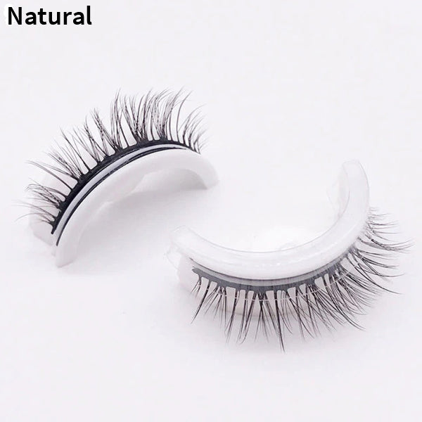 Self-Adhesive False Eyelashes No Glue Heat-Activated Reusable Lash Strips Natural Volume Long Styles Easy Apply 3-Second Hold Washable