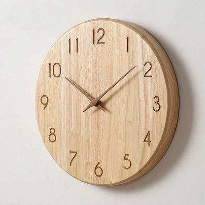 Whisper-Quiet Wooden Wall Clock – Handcrafted Timber Timepiece with Silent Sweep Movement for Living Room, Bedroom, Kitchen & Office Decor