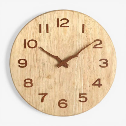 Whisper-Quiet Wooden Wall Clock – Handcrafted Timber Timepiece with Silent Sweep Movement for Living Room, Bedroom, Kitchen & Office Decor