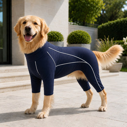 Ortekor Four-Leg Full-Body Dog Jumpsuit for Home & Outdoor Wear – Helps Contain Loose Fur & Everyday Dirt
