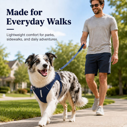 Ortekor Reflective Dog Harness for Night Walks, Daily Park Walks & No-Neck-Pull Comfort