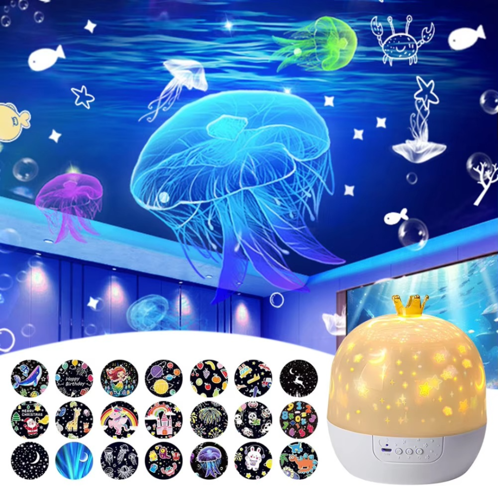 Galaxy Projector Night Light for Kids Room, Star Projector with Gentle Glow for Bedtime, Starry Nursery Night Light