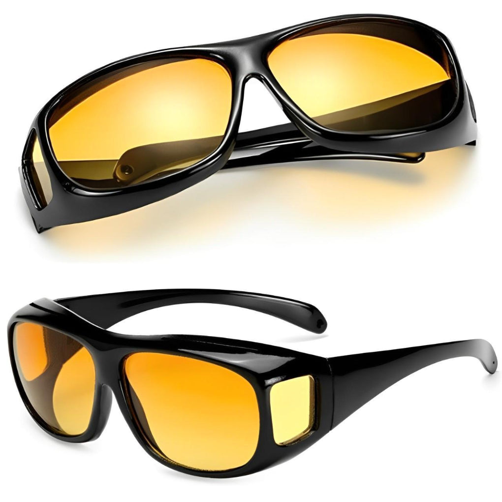 Yellow Anti-Glare Night Driving Glasses (Fits Over Glasses)