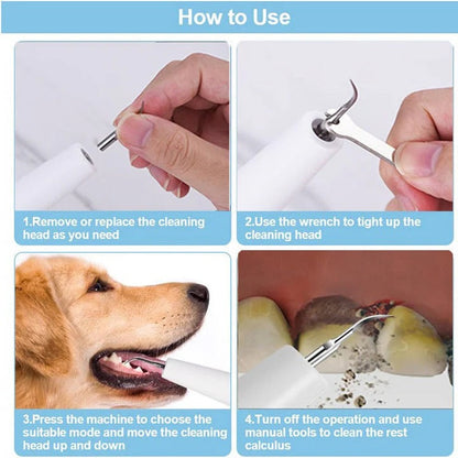 Ultrasonic Dog Teeth Cleaner with LED Light & Auto Gum Sensor for Safe At-Home Pet Dental Care