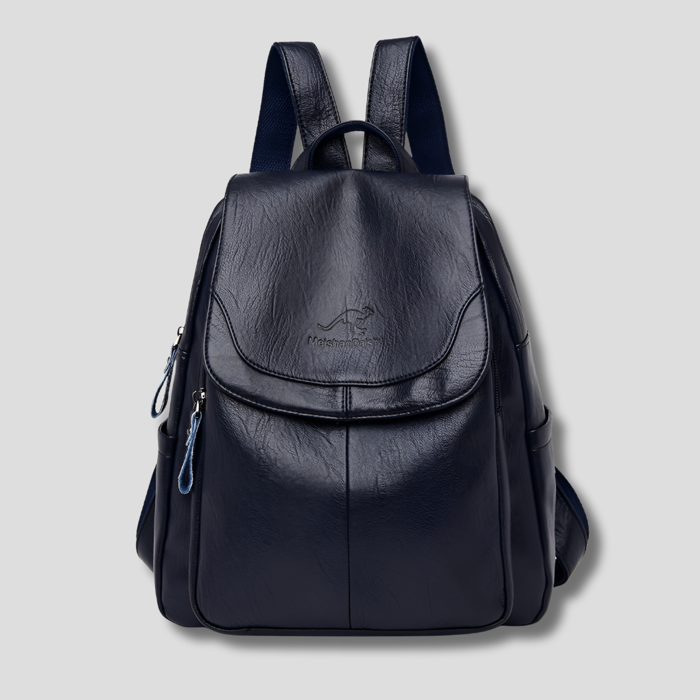Textured Leather Anti-Theft Backpack for Women – Secure Everyday Carryall with Multiple Compartments