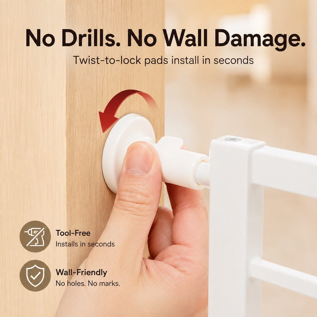 Ortekor No-Drill Expandable Pet Gate for Doorways - Adjustable Indoor Barrier for Small Dogs