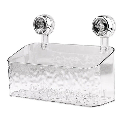 Adhesive Bathroom Organizer Caddy with Grip-Lock Suction – Wall-Mount Shelf for Shower & Vanity Toiletries, Shampoo, Cosmetics