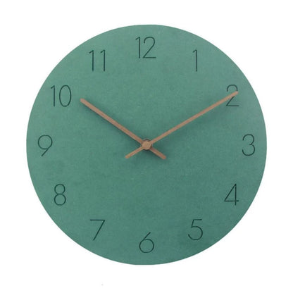 Silent Wall Clock 11.4 in Round Wood Frame Modern Home Décor for Bedroom Living Room Office Minimalist Timepiece