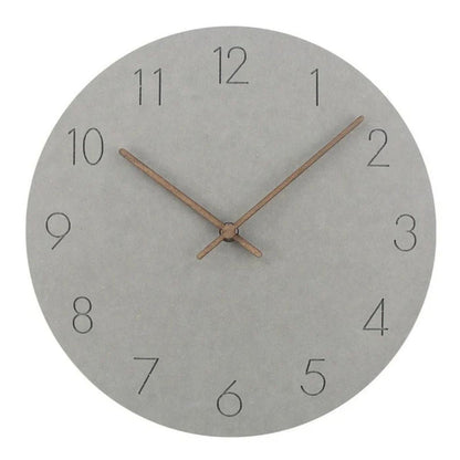 Silent Wall Clock 11.4 in Round Wood Frame Modern Home Décor for Bedroom Living Room Office Minimalist Timepiece