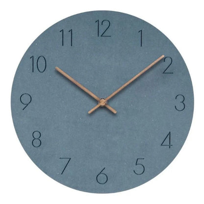Silent Wall Clock 11.4 in Round Wood Frame Modern Home Décor for Bedroom Living Room Office Minimalist Timepiece
