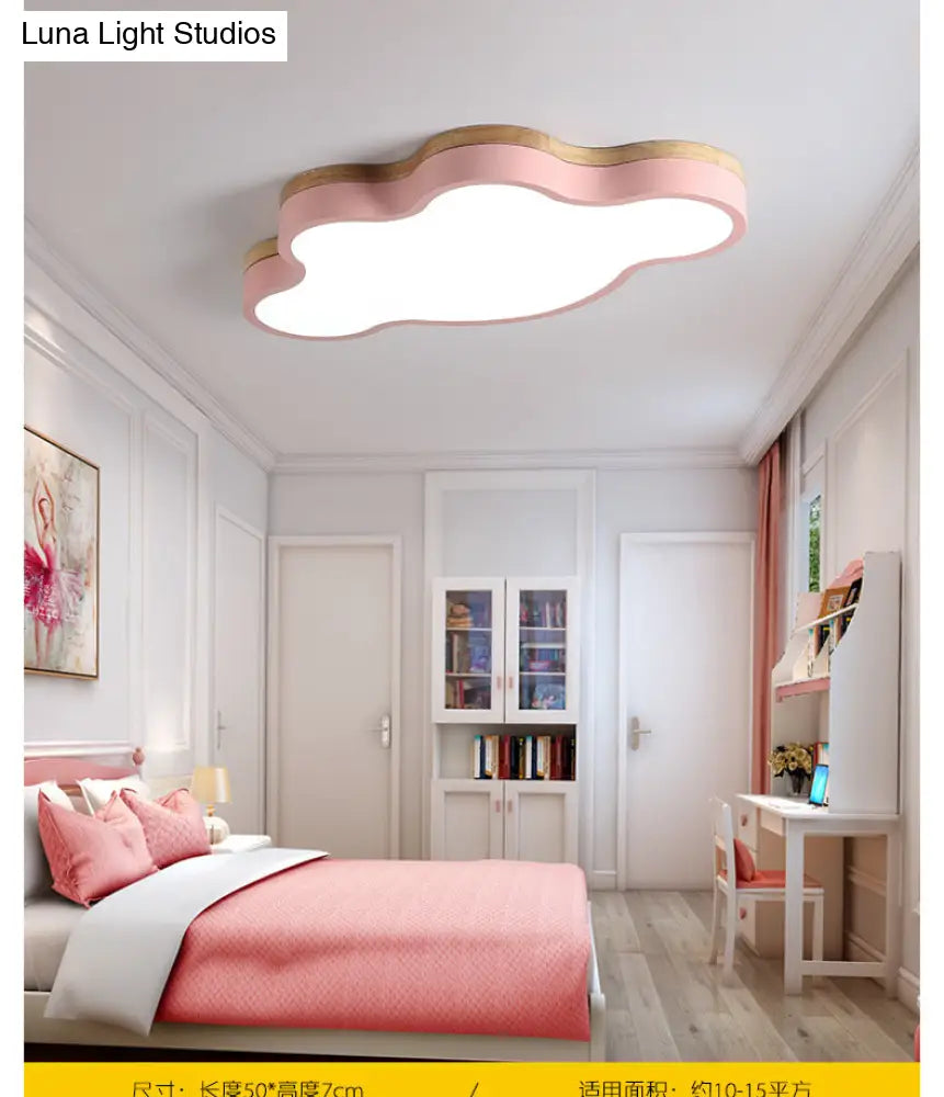 Cloud Flush Mount LED Ceiling Light for Kids Room 20-Inch Metal Fixture Nursery Playroom Bedroom Lighting Toddler Baby Décor