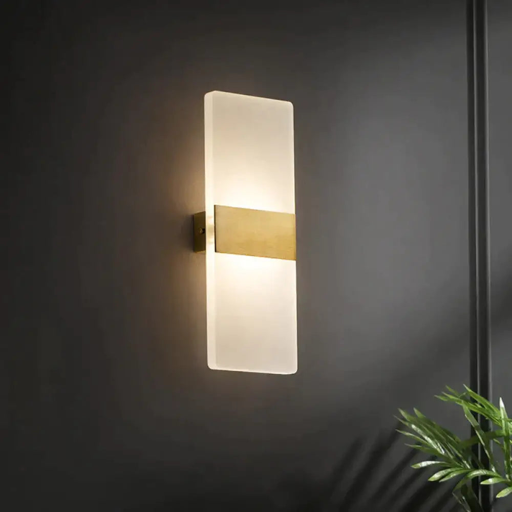 Contemporary Copper Sconce with LED Bulb Included – Hardwired Wall Light for Hallway, Bedroom, Living Room & Office