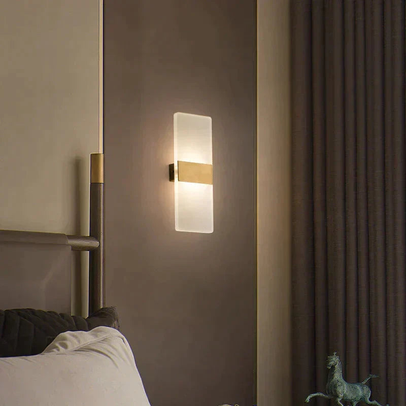 Contemporary Copper Sconce with LED Bulb Included – Hardwired Wall Light for Hallway, Bedroom, Living Room & Office