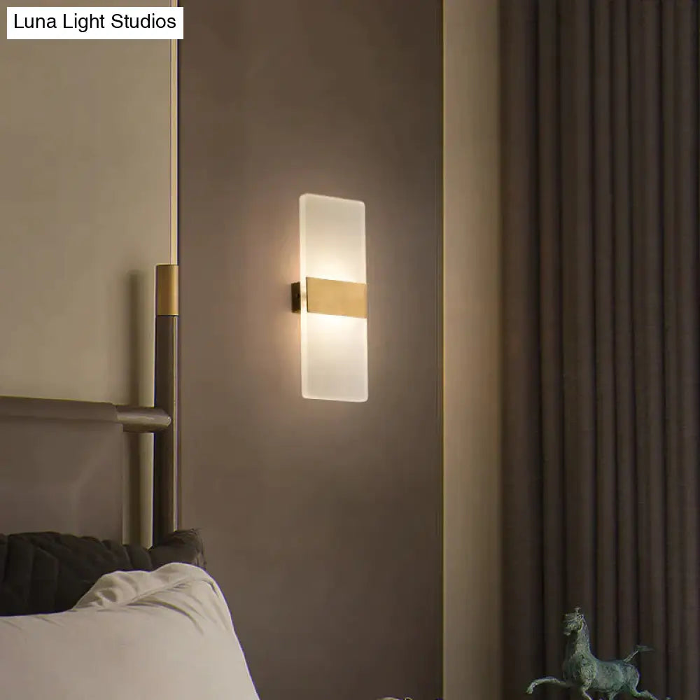 Contemporary Copper Sconce with LED Bulb Included – Hardwired Wall Light for Hallway, Bedroom, Living Room & Office