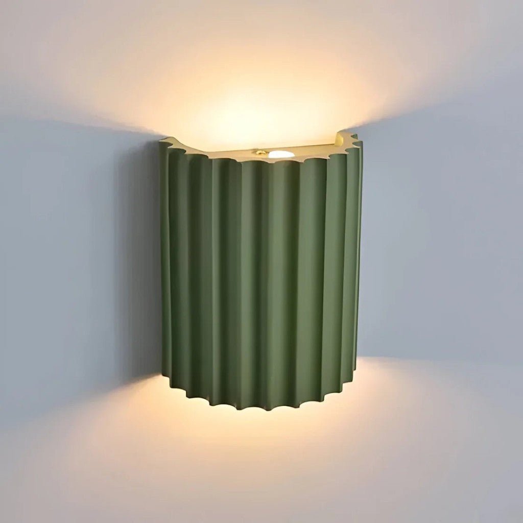 Sculptural Resin Wall Light with Up-Down Glow – Soft Pastel Finish for Hallway Bedroom Stairway – G9 LED Included – 5×7 in Sconce