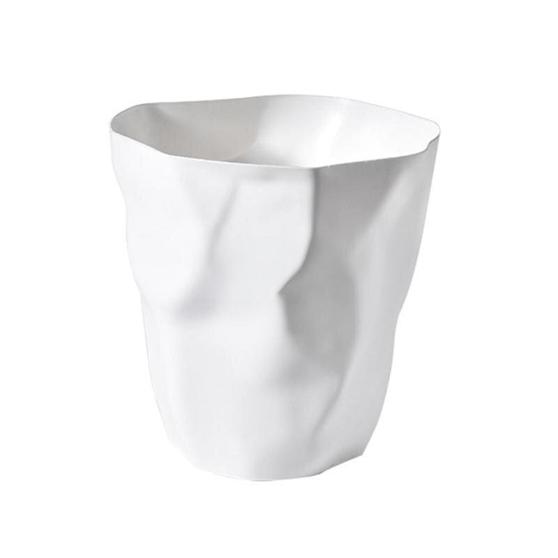 Small Plastic Trash Can White 10.6 Inch for Bathroom Bedroom Office Desk Vanity Wastebasket Lightweight Indoor Garbage Bin