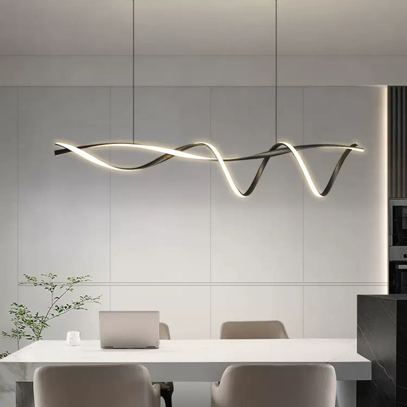 Linear Pendant Light for Kitchen Island and Dining – Adjustable Modern Fixture with E27 Socket – Sleek Metal Design for Contemporary