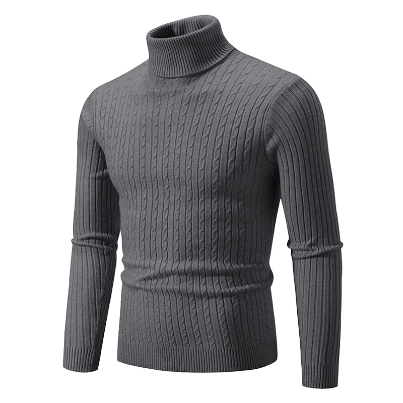 Cable Knit Turtleneck Sweater for Women – Classic Ribbed Pullover Top – Soft Structured Fit for Fall Winter – Timeless Layer