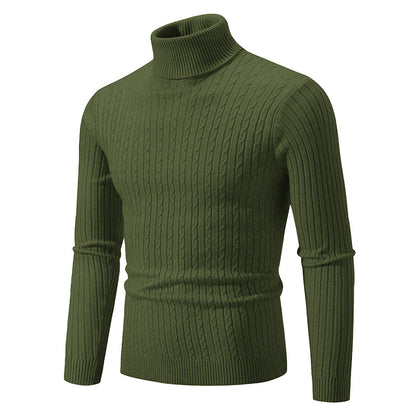 Cable Knit Turtleneck Sweater for Women – Classic Ribbed Pullover Top – Soft Structured Fit for Fall Winter – Timeless Layer