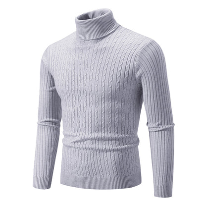 Cable Knit Turtleneck Sweater for Women – Classic Ribbed Pullover Top – Soft Structured Fit for Fall Winter – Timeless Layer