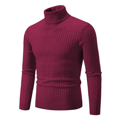 Cable Knit Turtleneck Sweater for Women – Classic Ribbed Pullover Top – Soft Structured Fit for Fall Winter – Timeless Layer