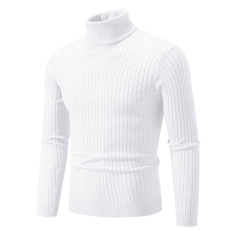 Cable Knit Turtleneck Sweater for Women – Classic Ribbed Pullover Top – Soft Structured Fit for Fall Winter – Timeless Layer