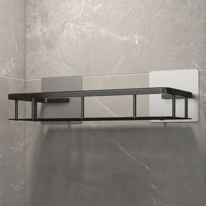 Adhesive Bathroom Corner Shelf - No Drill Wall Organizer with Strong Hold for Shampoo, Soap & Toiletries - ABS & Stainless Steel