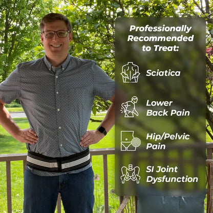 Lower Back Support Belt for SI Joint Stability and Hip Compression – Adjustable Lumbar Brace for Active Lifestyles