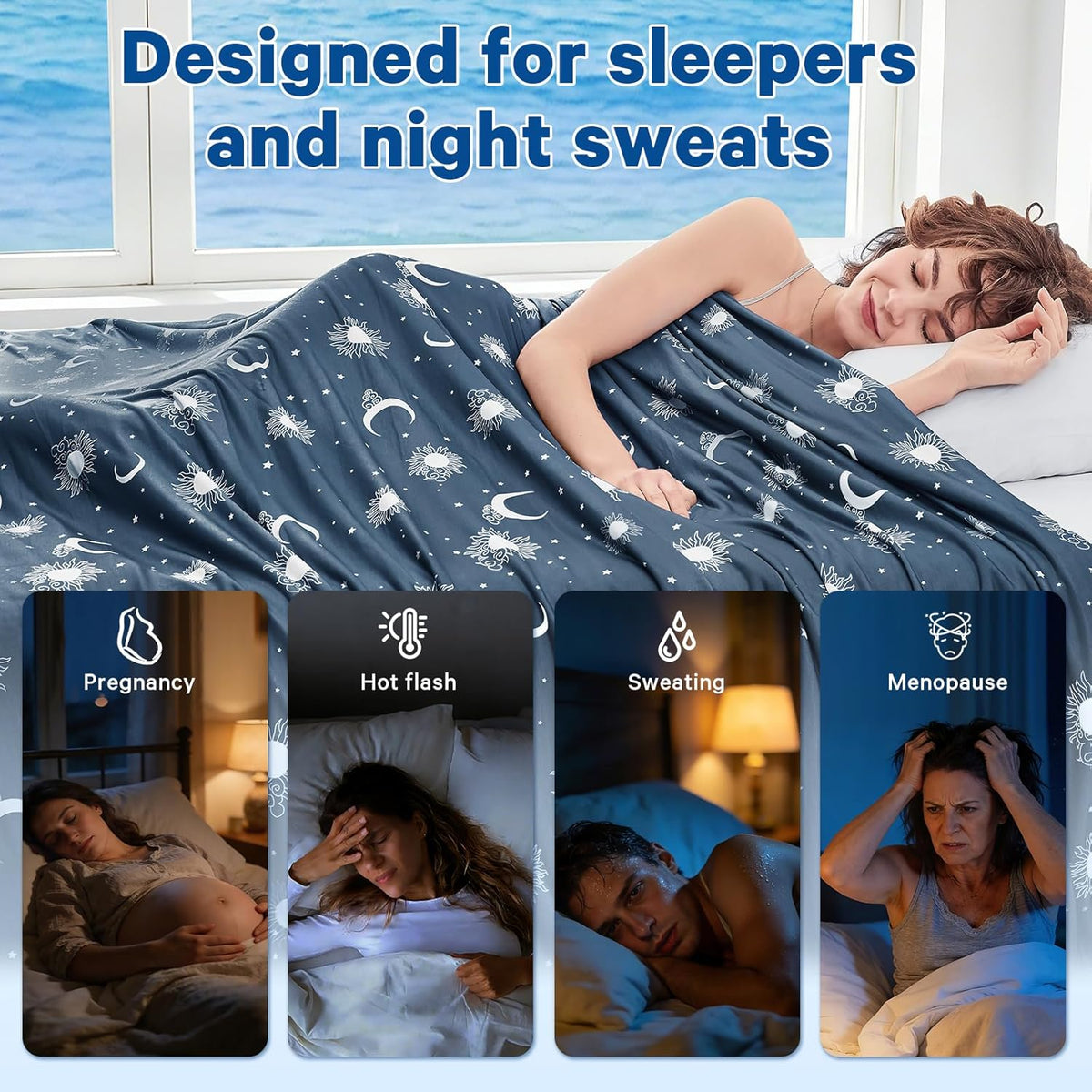 Cozy Comfort | Cooling Blanket with Double-Sided Fabric | Lightweight Summer Blanket for Hot Sleepers and Travel