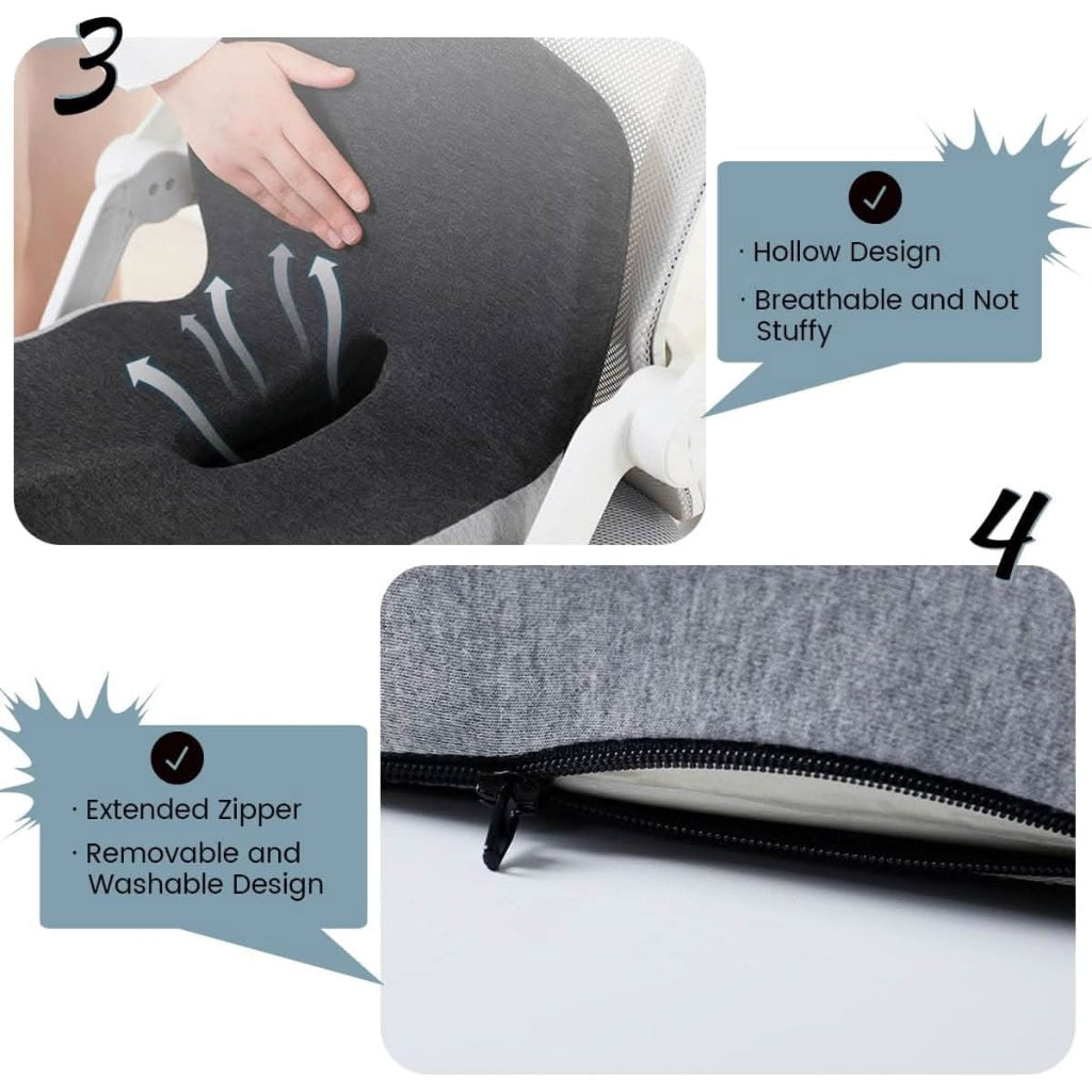 Comfort Cushion | Memory Foam Seat Cushion with Ergonomic Design | Posture Support for All-Day Comfort
