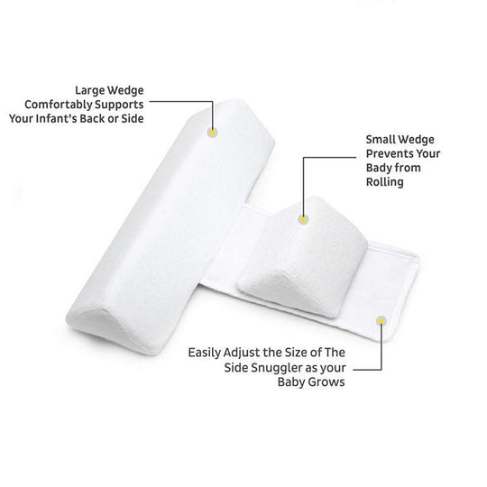 Adjustable Anti-Roll Side Sleep Wedge for Babies 0-12 Months | Memory Foam Triangle Positioner for Infants Newborns | Washable Cover