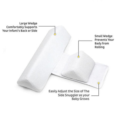 Adjustable Anti-Roll Side Sleep Wedge for Babies 0-12 Months | Memory Foam Triangle Positioner for Infants Newborns | Washable Cover
