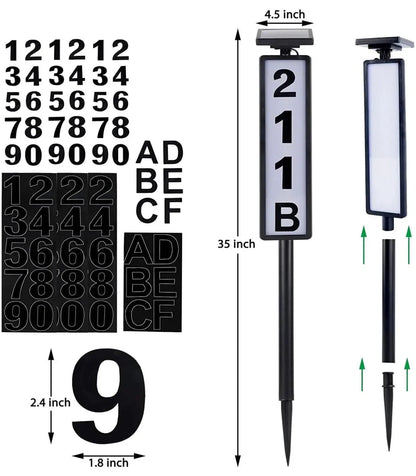 NIGHTBEACON – Solar House Address Sign for Evening Visibility
