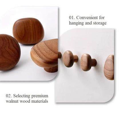 Handcrafted Wooden Wall Hooks Set of 4 Natural Timber Coat Rack Towel Hanger Entryway Bathroom Bedroom Organizer Artisan Finish