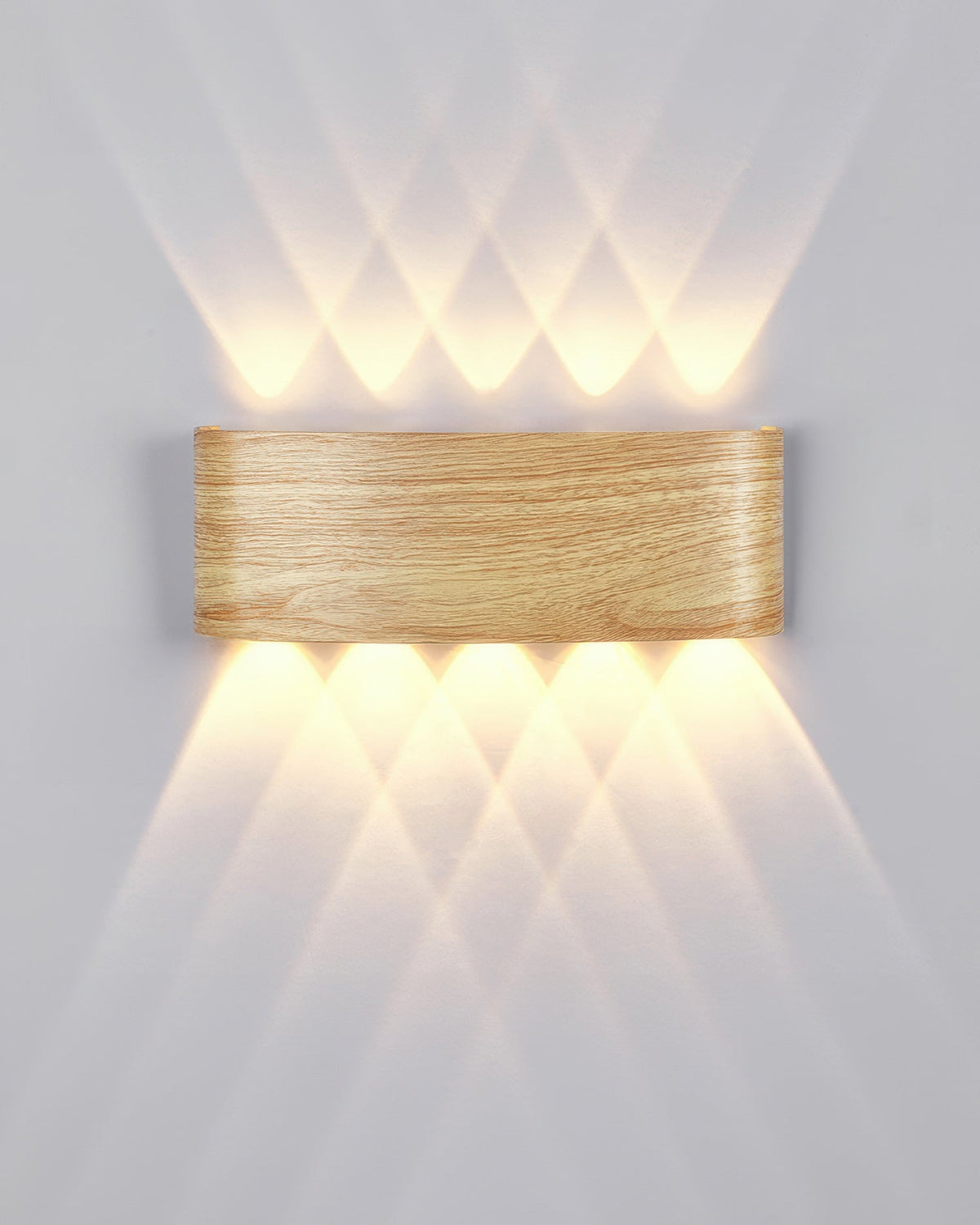 Aluminum Up-Down Sconce 10W 3000K Wood-Grain Indoor Outdoor Hallway Balcony Entryway Modern Bidirectional Ambient Accent Fixture IP65