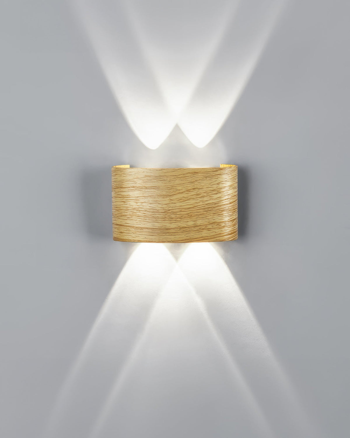 Aluminum Up-Down Sconce 10W 3000K Wood-Grain Indoor Outdoor Hallway Balcony Entryway Modern Bidirectional Ambient Accent Fixture IP65