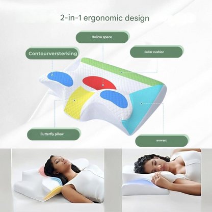Contoured Memory Foam Pillow for Neck Pain Relief & Spine Alignment – Cervical Support Cushion for Back, Side & Stomach Sleepers