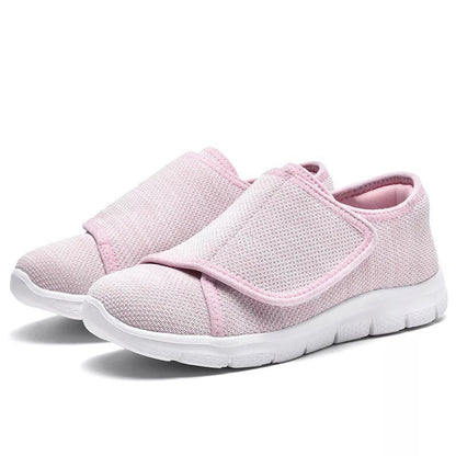 Women's Adaptive Orthopedic Sneakers Wide Width Hook Loop Comfort Walking Shoes for Swollen Feet Diabetic Footwear Elderly Edema Relief